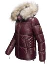 Navahoo Tikunaa Damen Winterjacke mit Kunstfellkragen B828 Weinrot-Gr.L