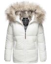 Navahoo Tikunaa Damen Winterjacke mit Kunstfellkragen B828 Weiß-Gr.M