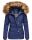 Navahoo Zoja Damen Winter Stepp Jacke Teddyfell Winterjacke B831 Blau-Gr.L