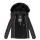 Navahoo Zuckerbiene Damen Steppjacke mit Kapuze und Kunstfellkragen B832 Schwarz-Gr.S