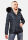 Navahoo Zuckerbiene Damen Steppjacke mit Kapuze und Kunstfellkragen B832 Navy-Gr.M