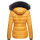 Navahoo Zuckerbiene Damen Steppjacke mit Kapuze und Kunstfellkragen B832 Gelb-Gr.XS