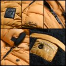 Navahoo Zuckerbiene Damen Steppjacke mit Kapuze und Kunstfellkragen B832 Gelb-Gr.M