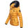 Navahoo Zuckerbiene Damen Steppjacke mit Kapuze und Kunstfellkragen B832 Gelb-Gr.M