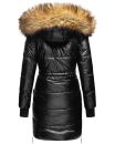 Navahoo Zuckerle Damen Steppjacke lang mit Fellkragen B833Schwarz-Gr.M