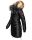 Navahoo Zuckerle Damen Steppjacke lang mit Fellkragen B833Schwarz-Gr.M