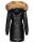 Navahoo Zuckerle Damen Steppjacke lang mit Fellkragen B833Schwarz-Gr.M