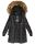 Navahoo Zuckerle Damen Steppjacke lang mit Fellkragen B833Schwarz-Gr.M