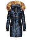 Navahoo Zuckerle Damen Steppjacke lang mit Fellkragen...