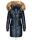 Navahoo Zuckerle Damen Steppjacke lang mit Fellkragen B833Navy-Gr.S