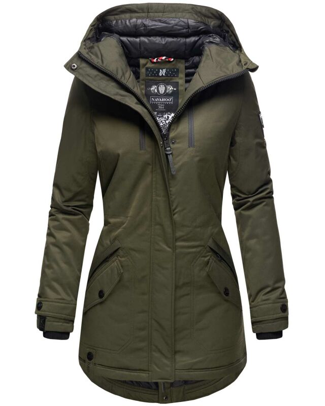 Navahoo Avrille Damen Wintejacke Parka gefüttert mit Kapuze B834 Olive-Gr.XS