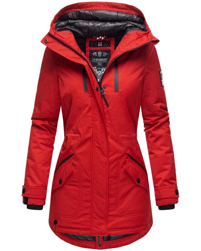 Navahoo Avrille Damen Wintejacke Parka gefüttert mit Kapuze B834 Rot-Gr.M