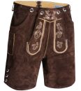 Alessandro Salvarini Herren Trachten Lederhose AS180 Dunkelbraun Gr. 54