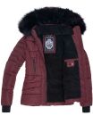 Navahoo Damen Winter Jacke warm gefüttert Teddyfell B361 Weinrot Größe XS - Gr. 34