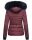 Navahoo Damen Winter Jacke warm gefüttert Teddyfell B361 Weinrot Größe XS - Gr. 34