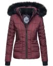 Navahoo Damen Winter Jacke warm gefüttert Teddyfell B361 Weinrot Größe L - Gr. 40