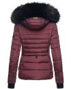 Navahoo Damen Winter Jacke warm gefüttert Teddyfell B361 Weinrot Größe L - Gr. 40