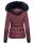 Navahoo Damen Winter Jacke warm gefüttert Teddyfell B361 Weinrot Größe L - Gr. 40