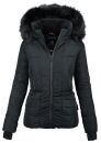 Navahoo Damen Winter Jacke warm gefüttert Teddyfell B361 Schwarz Größe XXL - Gr. 44