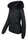 Navahoo Damen Winter Jacke warm gefüttert Teddyfell B361 Schwarz Größe XXL - Gr. 44