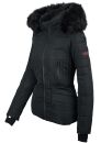 Navahoo Damen Winter Jacke warm gefüttert Teddyfell B361 Schwarz Größe XXL - Gr. 44