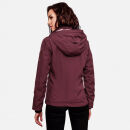 Marikoo Erdbeere Designer Damen Winter leicht gefüttert mit Kapuze B659 Weinrot Größe L - Gr. 40