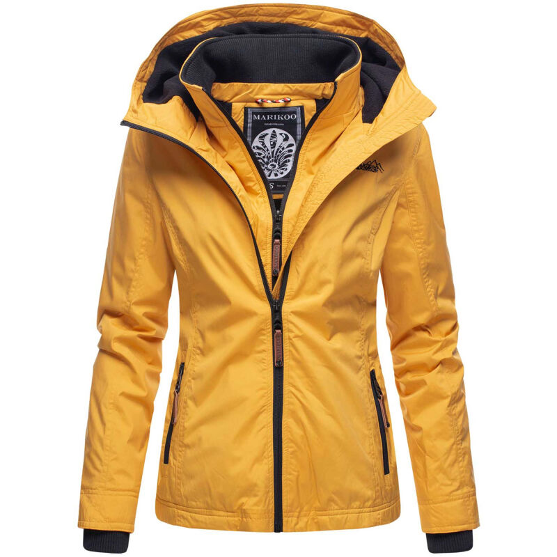 Marikoo Erdbeere Designer Damen Winter leicht gefüttert mit Kapuze B659 Gelb Größe S - Gr. 36