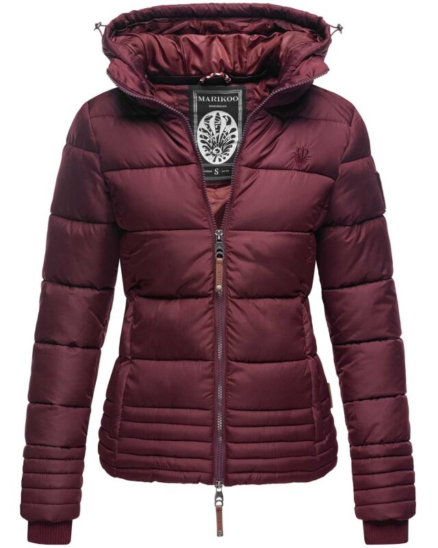 Marikoo Sole Designer Damen Winter Jacke Steppjacke B668 Weinrot Größe XXL - Gr. 44