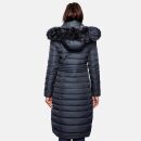 Navahoo Umay warme Damen Winter Jacke lang gesteppt mit Teddyfell B670 Navy Größe XS - Gr. 34
