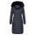 Navahoo Umay warme Damen Winter Jacke lang gesteppt mit Teddyfell B670 Navy Größe XS - Gr. 34