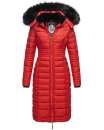 Navahoo Umay warme Damen Winter Jacke lang gesteppt mit Teddyfell B670 Rot Größe XS - Gr. 34
