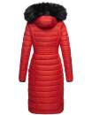 Navahoo Umay warme Damen Winter Jacke lang gesteppt mit Teddyfell B670 Rot Größe XS - Gr. 34