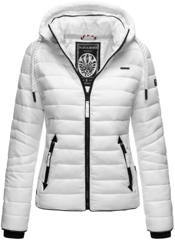 Navahoo Lulana Damen Steppjacke Übergangsjacke B650 Weiss Größe S - Gr. 36