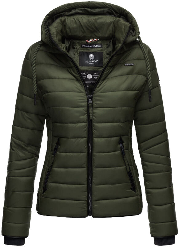 Navahoo Lulana Damen Steppjacke Übergangsjacke B650 Olive Größe XS - Gr. 34
