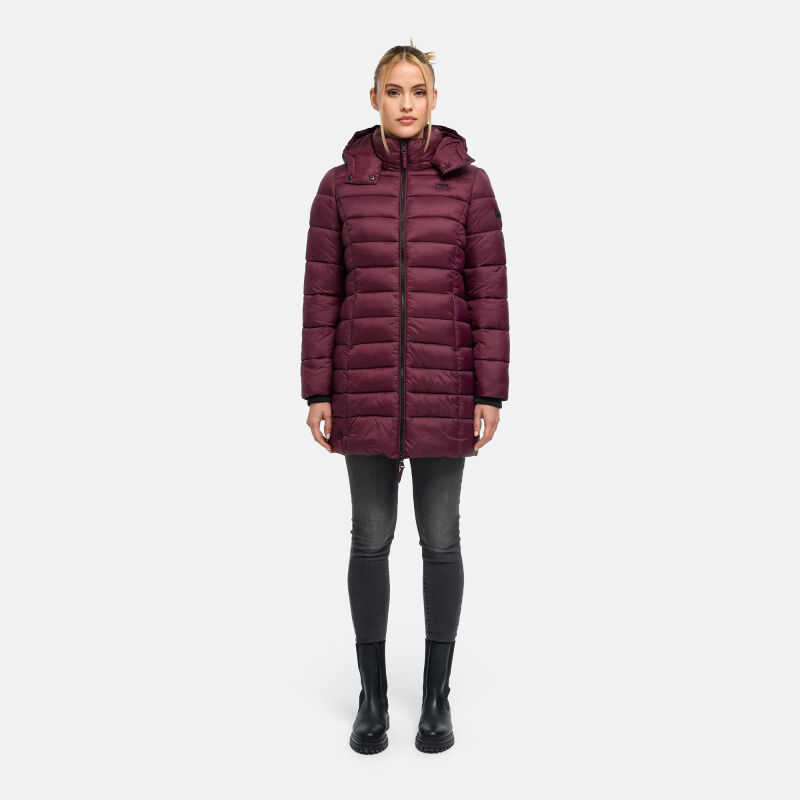 Marikoo Abendsternchen Damen Winter Jacke gesteppt B603 Weinrot-Größe M - Gr. 38