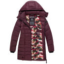 Marikoo Abendsternchen Damen Winter Jacke gesteppt B603 Weinrot-Größe M - Gr. 38