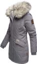 Navahoo Cristal Damen Winterjacke Parka mit Kunstfell B669 Grau Gr.XS