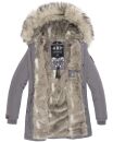 Navahoo Cristal Damen Winterjacke Parka mit Kunstfell B669 Grau Gr.L