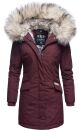 Navahoo Cristal Damen Winterjacke Parka mit Kunstfell B669 Weinrot Gr.S