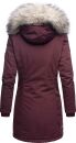 Navahoo Cristal Damen Winterjacke Parka mit Kunstfell B669 Weinrot Gr.S