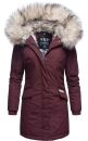 Navahoo Cristal Damen Winterjacke Parka mit Kunstfell B669 Weinrot Gr.L