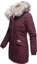Navahoo Cristal Damen Winterjacke Parka mit Kunstfell B669 Weinrot Gr.L
