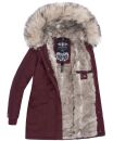 Navahoo Cristal Damen Winterjacke Parka mit Kunstfell B669 Weinrot Gr.L