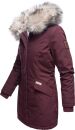 Navahoo Cristal Damen Winterjacke Parka mit Kunstfell B669 Weinrot Gr.XL