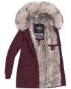 Navahoo Cristal Damen Winterjacke Parka mit Kunstfell B669 Weinrot Gr.XL