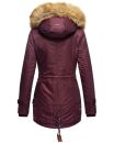 Navahoo warme Damen Winter Jacke mit Teddyfell B399 Weinrot Größe S - Gr. 36