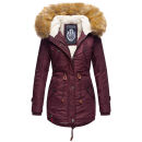 Navahoo warme Damen Winter Jacke mit Teddyfell B399 Weinrot Größe S - Gr. 36