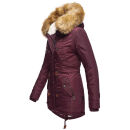Navahoo warme Damen Winter Jacke mit Teddyfell B399 Weinrot Größe S - Gr. 36