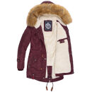 Navahoo warme Damen Winter Jacke mit Teddyfell B399 Weinrot Größe S - Gr. 36