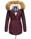 Navahoo warme Damen Winter Jacke mit Teddyfell B399 Weinrot Größe XL - Gr. 42